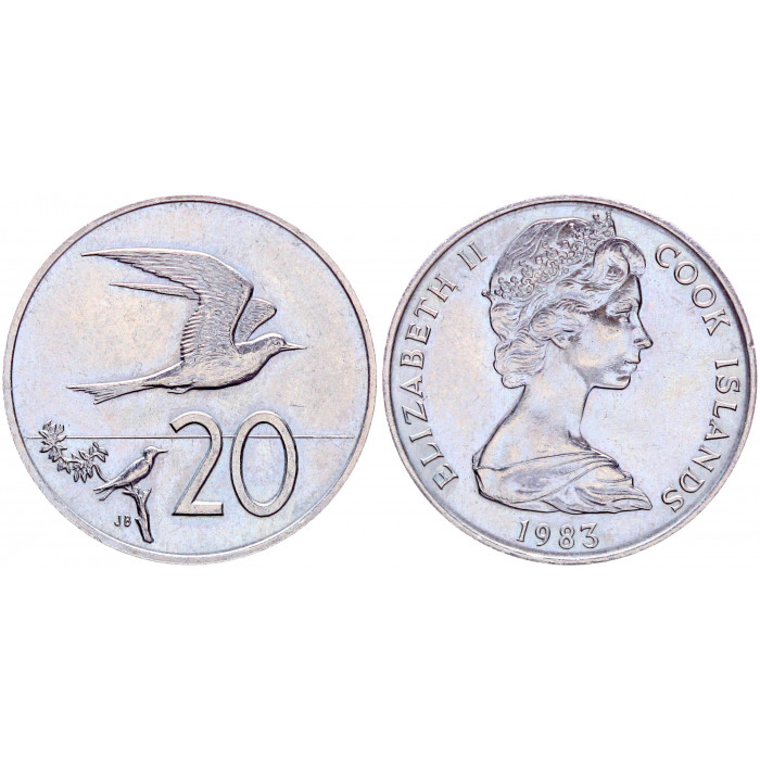 Острова Кука 20 центов 1983 год KM# 5 Фауна. Птица. UNC