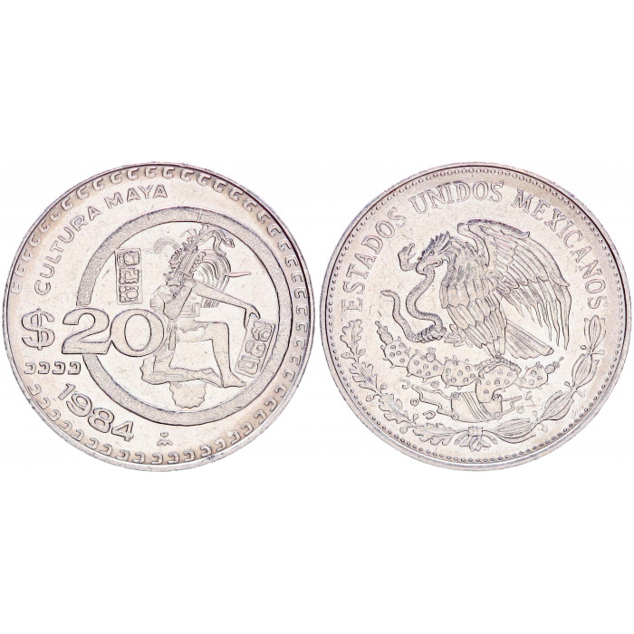 Мексика 20 песо 1984 год KM# 486 UNC