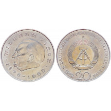 ГДР 20 марок 1972 Первый Президент ГДР- Вильгельм Пик KM# 42. UNC