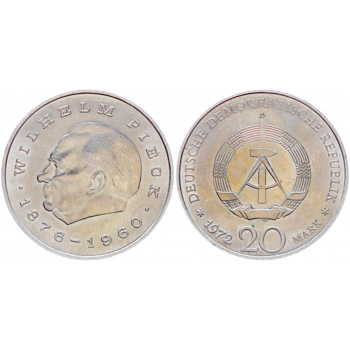 ГДР 20 марок 1972 Первый Президент ГДР- Вильгельм Пик KM# 42. UNC