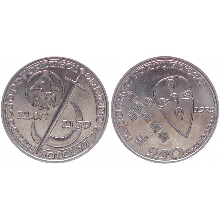 Португалия 250 эскудо 1989 850 лет образования Португалии KM# 650 UNC