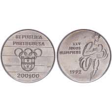 Португалия 200 эскудо 1992 15 летние Олимпийские Игры барселона KM# 662 UNC
