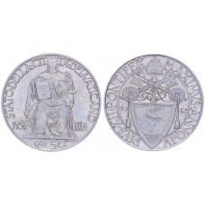 Ватикан 50 чентезимо 1942 Папа Пий 12 KM# 34, UNC