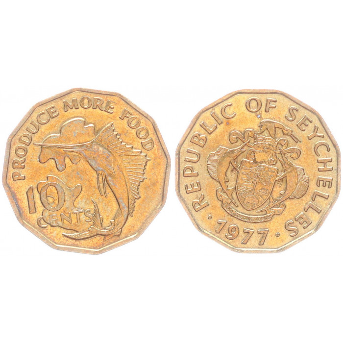 Сейшелы 10 центов 1977 ФАО- Производить больше еды KM# 32, UNC