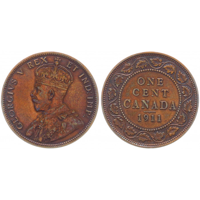 Канада 1 цент 1911 KM# 16, XF