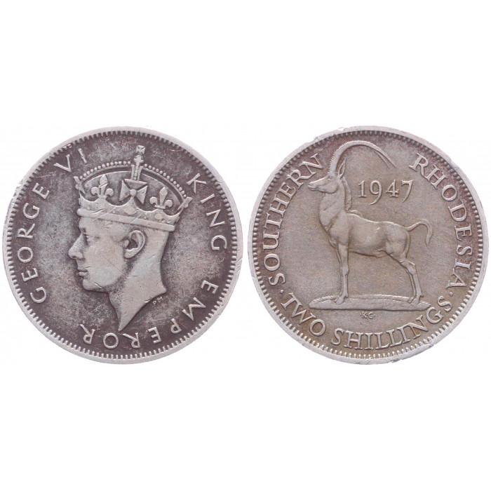 Южная Родезия 2 шиллинга 1947 KM# 19b,  XF