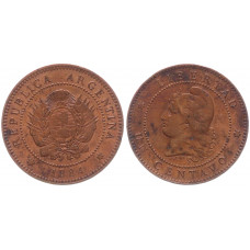 Аргентина 1 сентаво 1884 KM# 32,  XF