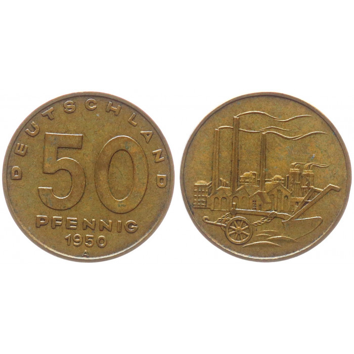 ГДР 50 Пфеннигов 1950 А KM# 4 UNC