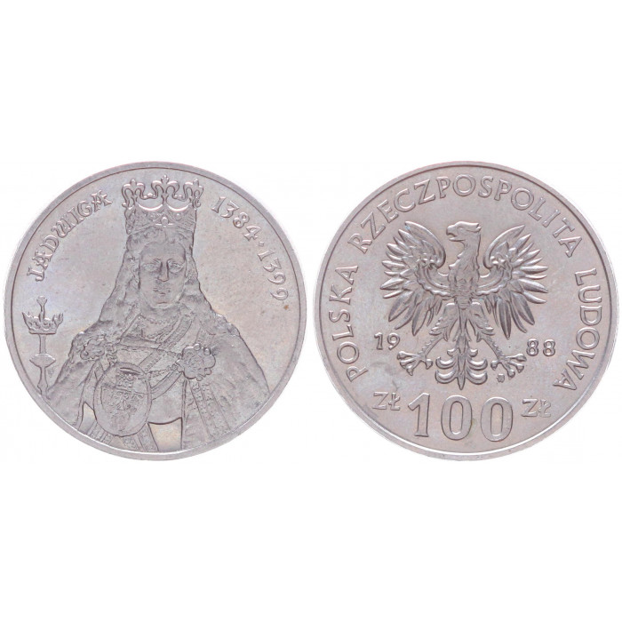 Польша 100 злотых 1988 Королева Ядвига Y# 283       
