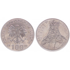 Польша 100 злотых 1987 Король Казимир 3 Великий Y# 167 UNC