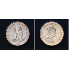 Фолклендские Острова 50 Пенсов 1987 год. "Королевские пингвины"; KM# 25, UNC