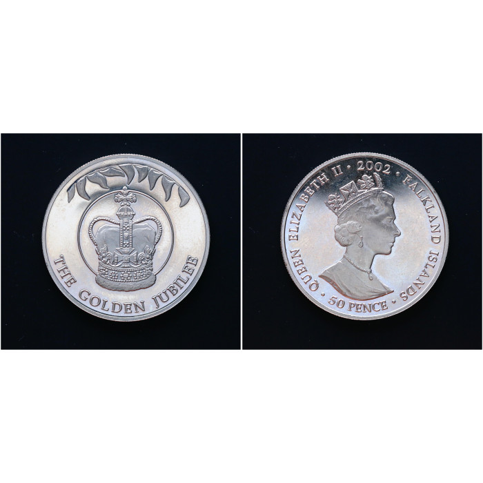 Фолклендские Острова 50 Пенсов 2002 год. "Корона"; KM# 80.2, BUNC                