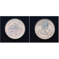 Джерси 25 Пенсов 1977 год. "25 лет правления Елизаветы II"; KM# 44, UNC