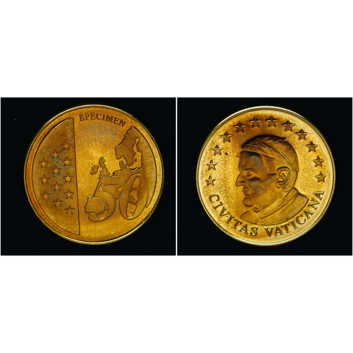 Ватикан 50 Центов. Пробная монета Евросоюза (SPECIMEN), UNC
