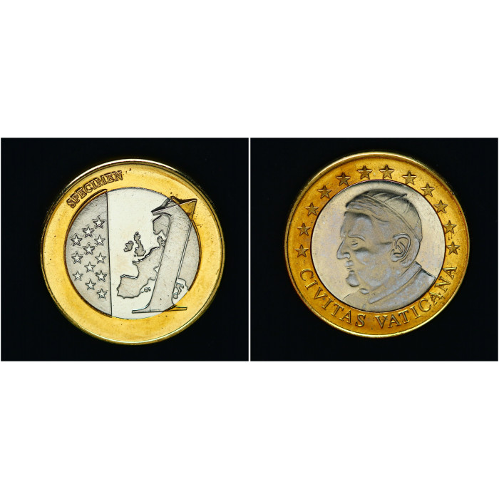 Ватикан 1 Евро. Пробная монета Евросоюза (SPECIMEN), UNC