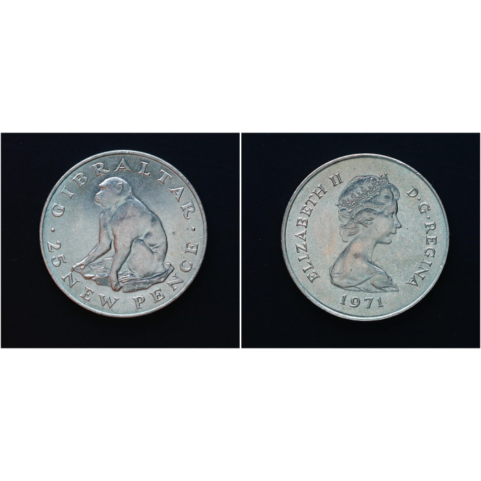 Гибралтар 25 новых Пенсов 1971 год. KM# 5, UNC 