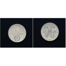 ГДР 10 Марок 1975 год. "20 лет Варшавскому договору"; KM# 58, UNC 