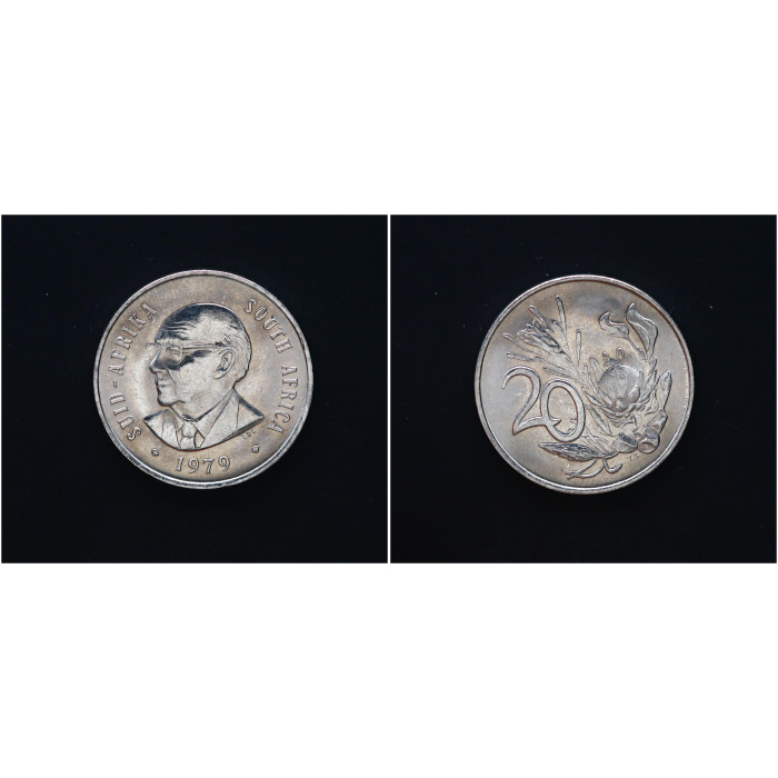 ЮАР 20 Центов 1979 год. "Окончание президенства Николааса Дидерихса"; KM# 102, UNC