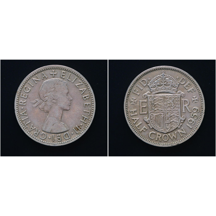 Великобритания 1/2 Кроны 1959 год. KM# 907, XF