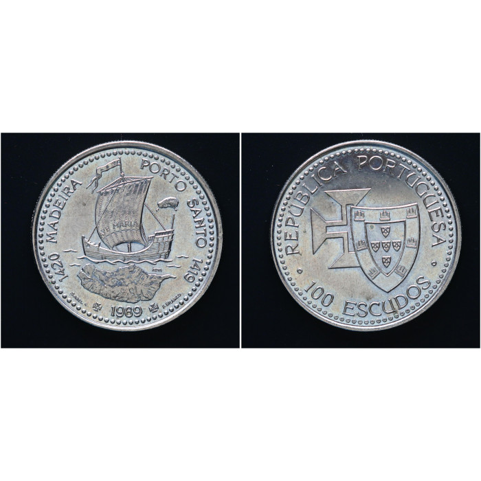 Португалия 100 Эскудо 1989 год. "Открытие Мадейры"; KM# 647 UNC