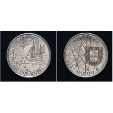 Португалия 100 Эскудо 1989 год. "Открытие Азорских Островов"; KM# 648, UNC