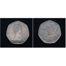 Великобритания 50 Пенсов 1973 год. "Вступление в ЕЭС"; KM# 918 XF