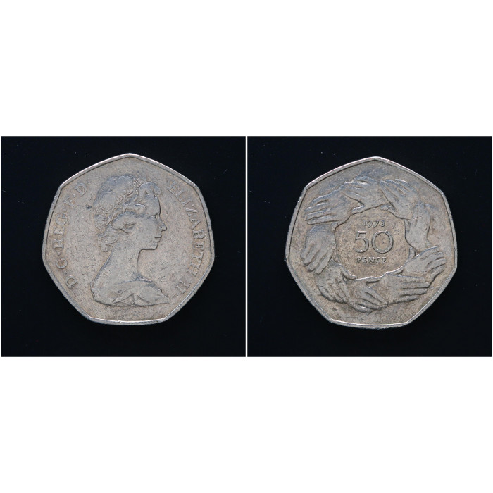 Великобритания 50 Пенсов 1973 год. "Вступление в ЕЭС"; KM# 918 XF