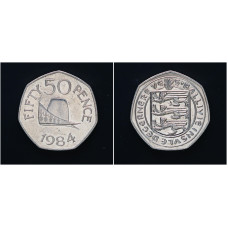 Гернси 50 Пенсов 1984 год. KM# 34, последний год выпуска, UNC