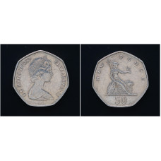 Великобритания 50 новых Пенсов 1969 год. KM# 913, XF+