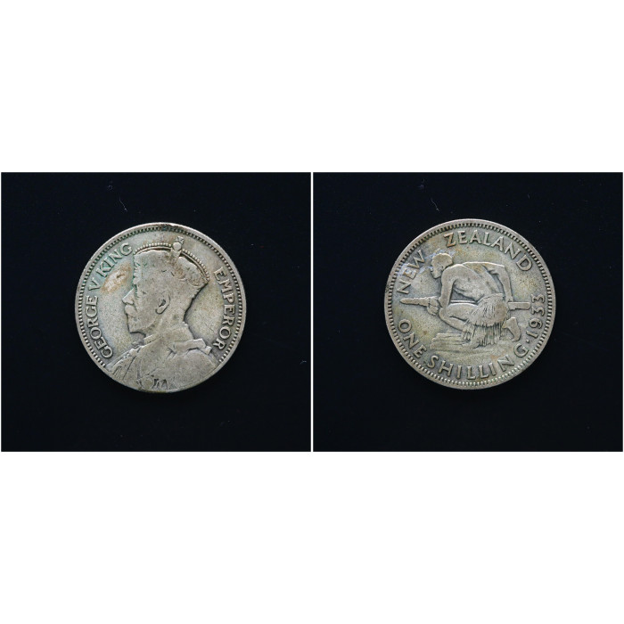 Новая Зеландия 1 Шиллинг 1933 год. Ag, KM# 3, VF