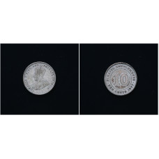 Стрейтс Сетлментс 10 Центов 1927 год. Ag, KM# 29b, XF