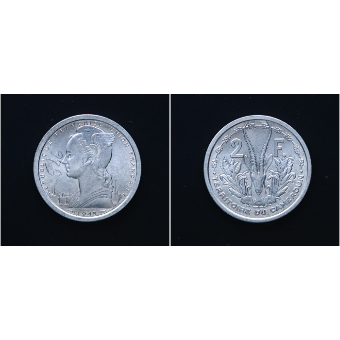 Камерун 2 Франка 1948 год. KM# 9, AU