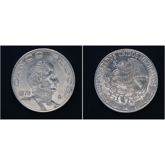 Мексика 5 Песо 1976 год. KM# 472, AU