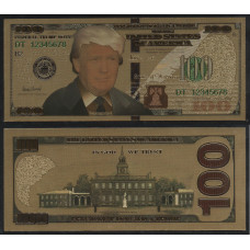 США 100 Долларов 2016 год Трамп Сувенирная банкнота