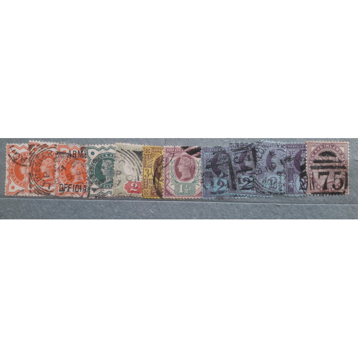 Великобритания почтовая марка 1887 -90 Виктория  12шт
