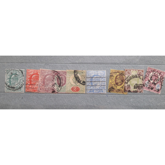 Великобритания почтовая марка 1902 Эдуард 9шт