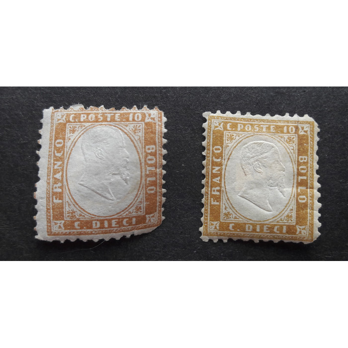Италия почтовая марка 1862 10с brown color из старой коллекции чистая без тонких мест цена Michel 27000€