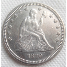25 центов сша 1870 au
