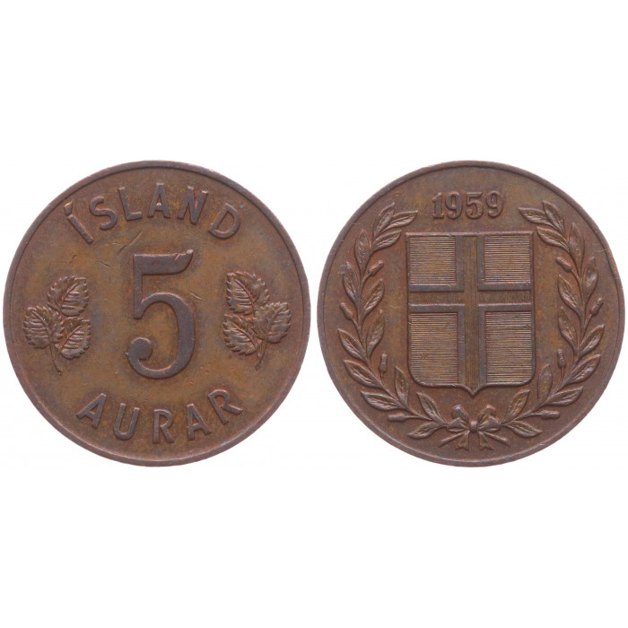 Исландия 5 Эйре 1959 год М/Д Лондон