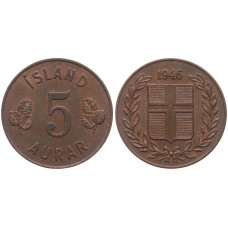 Исландия 5 Эйре 1946 год 