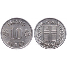Исландия 10 Эйре 1969 год 