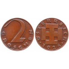 Австрия 2 Гроша 1928 год 