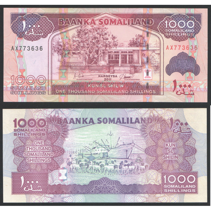 Сомалиленд 1000 Шиллингов 2011 год UNC P#20a