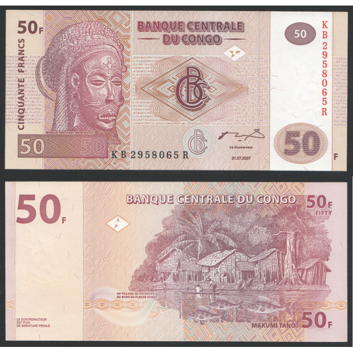 Конго 50 Франков 2007 год UNC P#97a