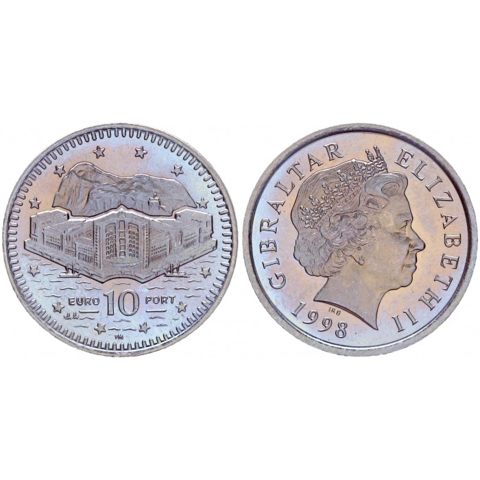 Гибралтар 10 Пенсов 1998 год KM# 776 Елизавета II UNC 