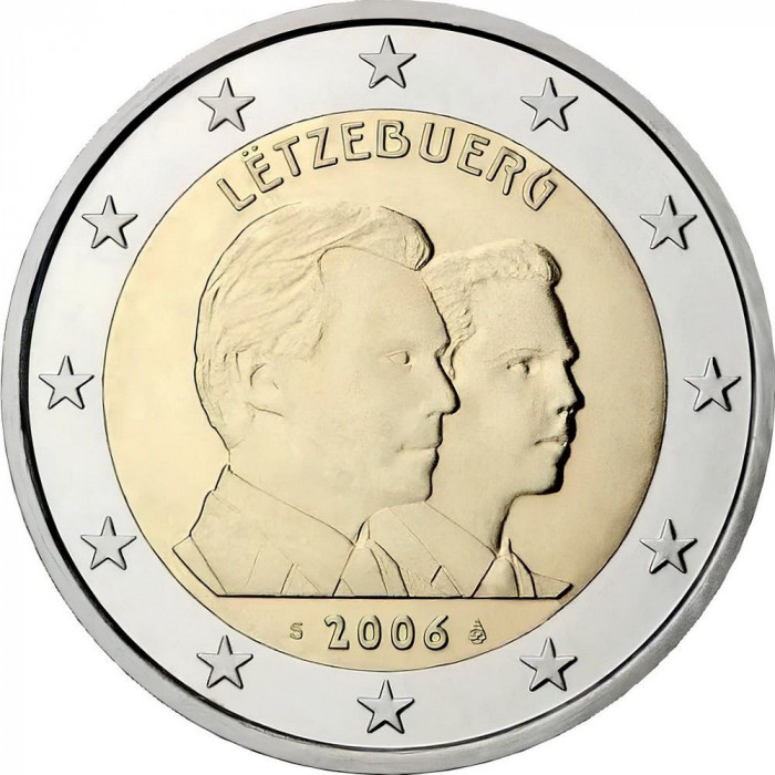 Люксембург 2 Евро 2006 год 25 лет со дня рождения наследного Великого Герцога Люксембурга Гийома
