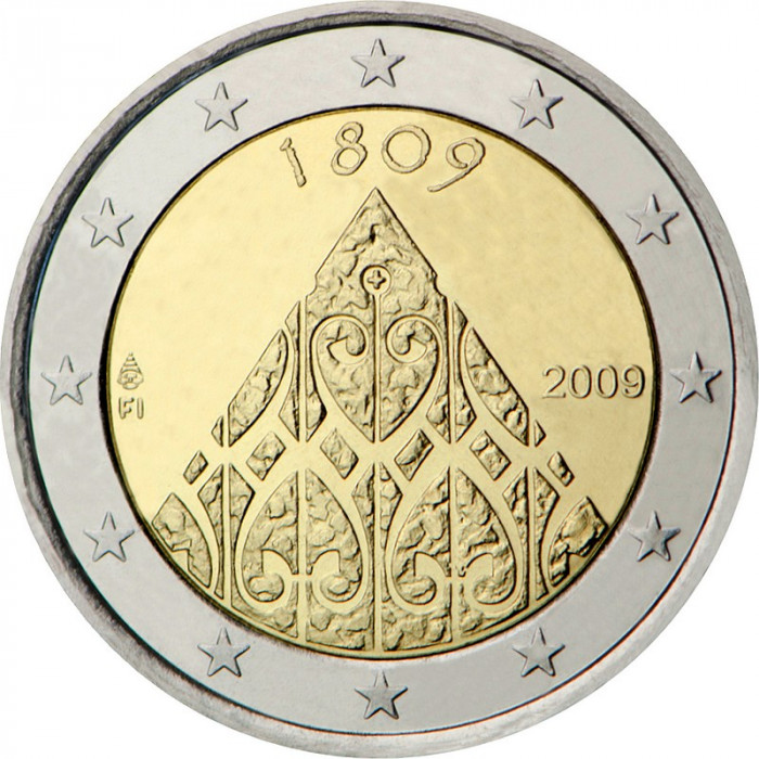 Финляндия 2 Евро 2009 год 200-летие финской автономии и сейма в Порвоо 