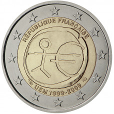Франция 2 Евро 2009 год 10 лет Экономическому и валютному союзу 