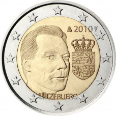 Люксембург 2 Евро 2010 год Герб Великого Герцога Люксембурга
