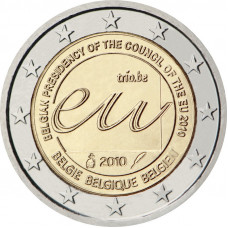 Бельгия 2 Евро 2010 год Председательство Бельгии в Совете Европейского союза